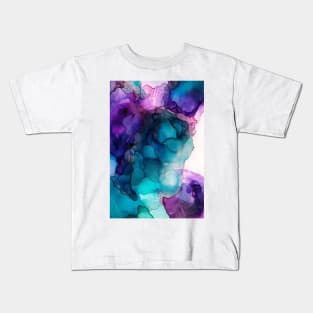 Grape Haze - Abstract Alcohol Ink Art Kids T-Shirt